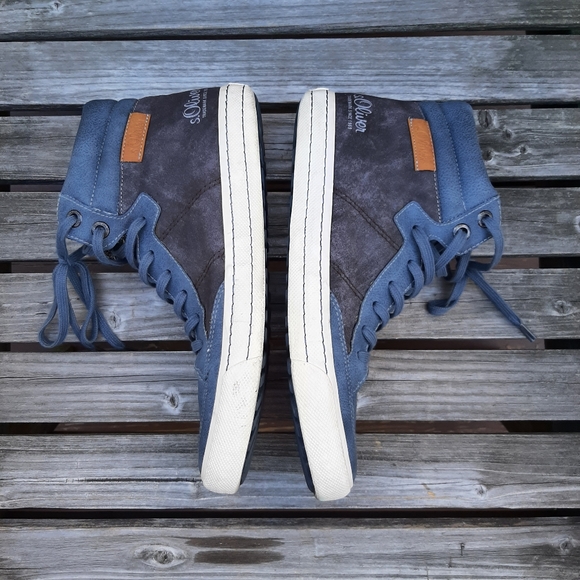 Men's St. Oliver Brown Suede & Blue Eco leather sneakers, Size 8.5 US (42 EU) - Picture 5 of 10